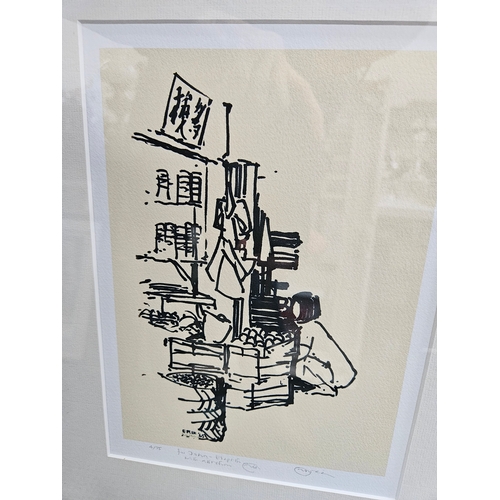 705 - 3 x Signed limited edition oriental style prints - signed Erik