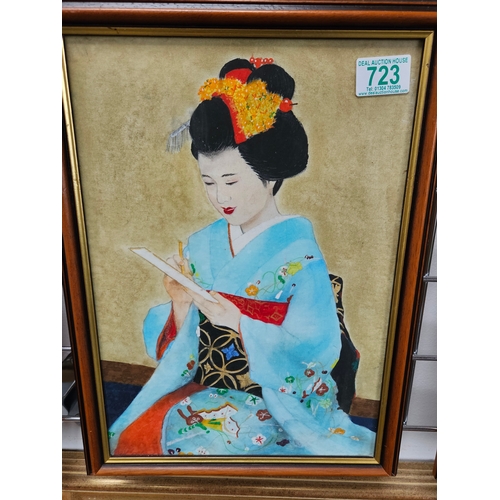 723 - 4 x Japanese watercolor paintings