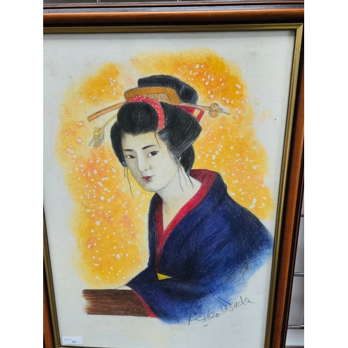 723 - 4 x Japanese watercolor paintings