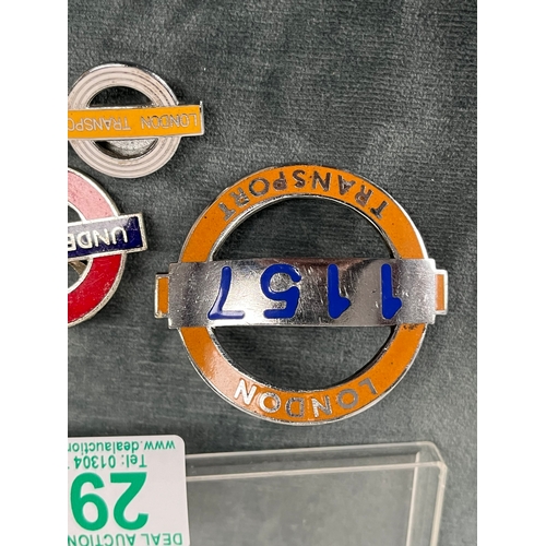 292 - 4 x London transport / underground badges