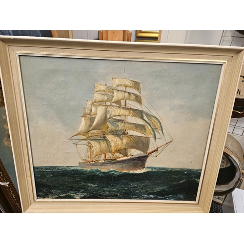 742 - Oil on canvas of clipper ship
After Henry Scott