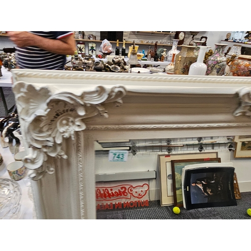 743 - Large beveled edge wall mirror