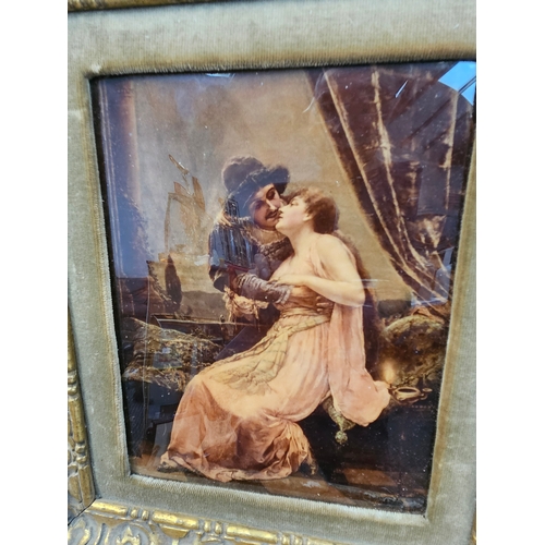 753 - FRAMED VICTORIAN CRYSTOLEUM PICTURE - Romeo and Juliet