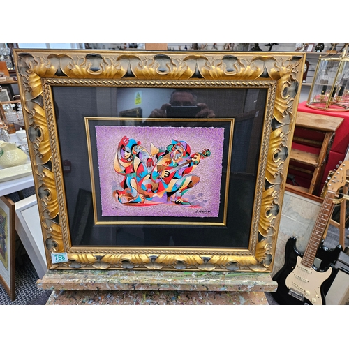 758 - Limited edition framed picture from Park West Gallery 

Titled-
Village Song 

Signed - Anatole Kras... 