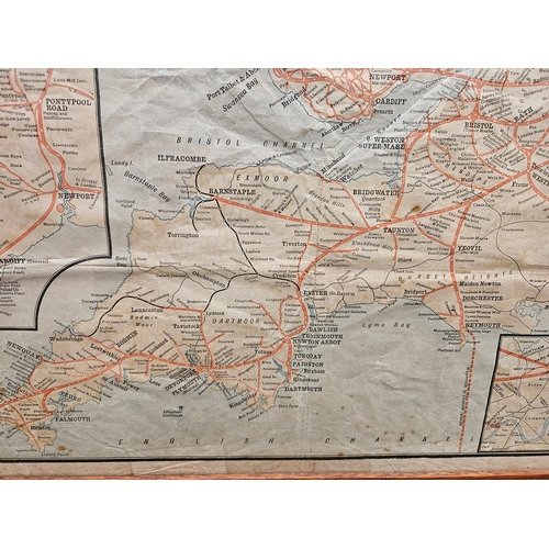 769 - Large Great Western Railway line map. Pre 1925