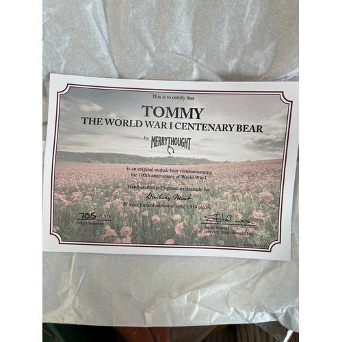 333 - Merrythought limited edition mohair bear. 

Tommy - The World War I Centenary Bear