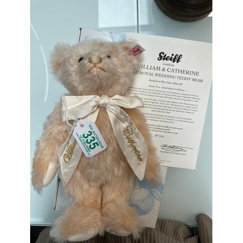 335 - Steiff mohair bear. 

William & Catherine The Royal Wedding Teddy Bear