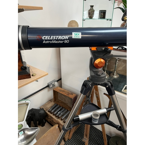 351 - Celestron AstroMaster 90 telescope on stand