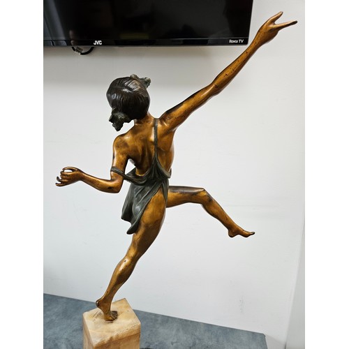 383 - Original Art Deco cold painted bronze of a dancing nude lady. 

Signed to the lower base - Style of ... 