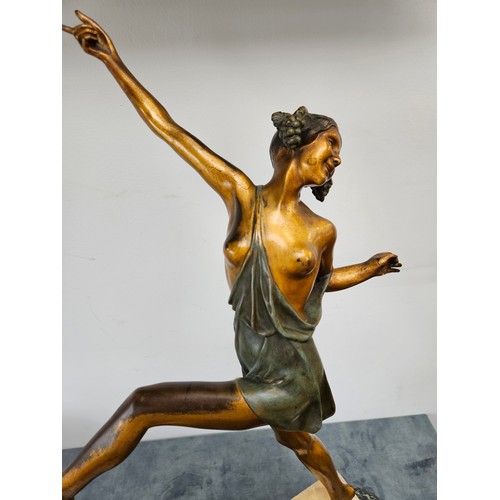 383 - Original Art Deco cold painted bronze of a dancing nude lady. 

Signed to the lower base - Style of ... 