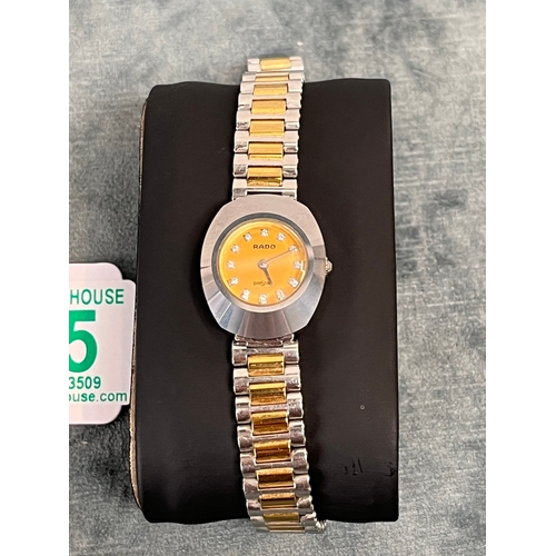 605 - Ladies Rado Diastar watch with diamond dial