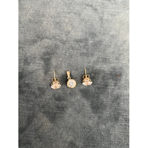 620 - CZ earrings and pendant