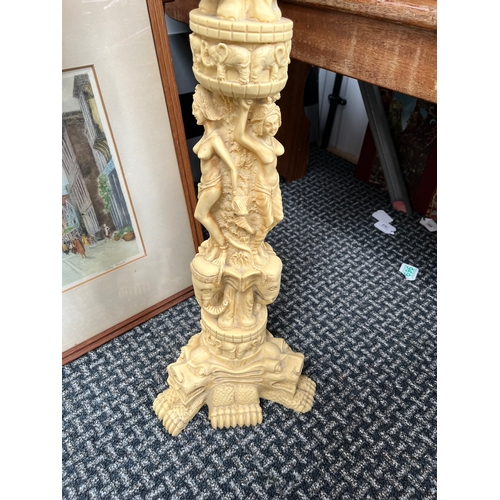 429 - Resin carved pedestal stand