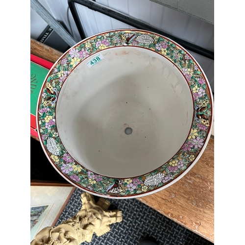 438 - Oriental planter with plate