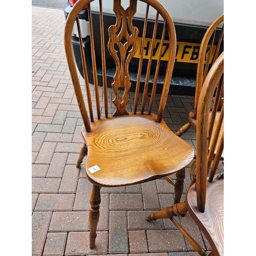 6 - Titchmarsh & Goodwin set of six Windsor stick back chairs with crinoline stretcher