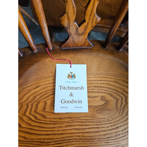 6 - Titchmarsh & Goodwin set of six Windsor stick back chairs with crinoline stretcher