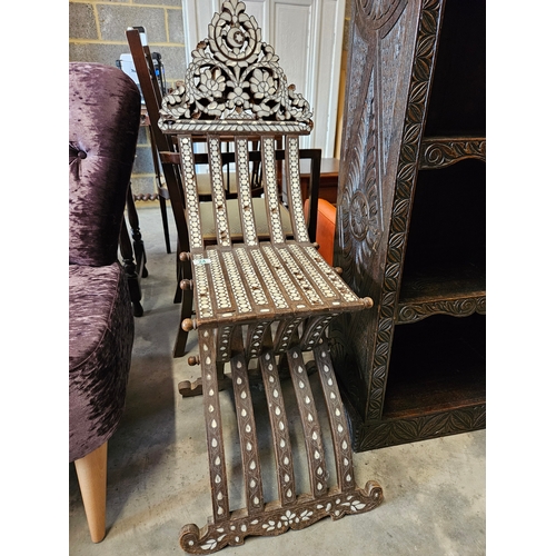 24 - Inlaid chair - Syrian Arabesque folding chair. With mother of pearl