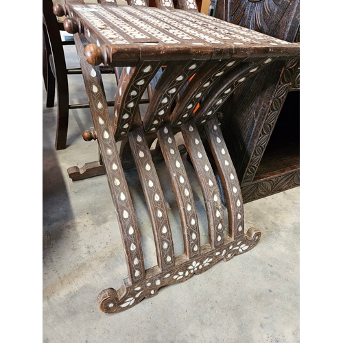 24 - Inlaid chair - Syrian Arabesque folding chair. With mother of pearl