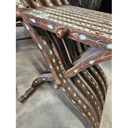 24 - Inlaid chair - Syrian Arabesque folding chair. With mother of pearl