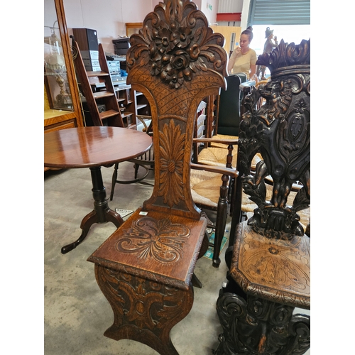 36 - Antique carved Sgabello chair