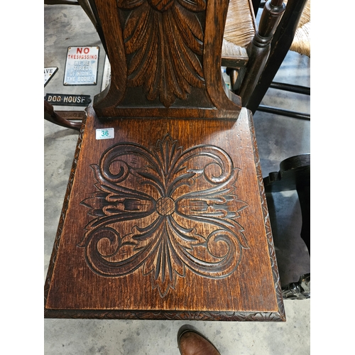 36 - Antique carved Sgabello chair