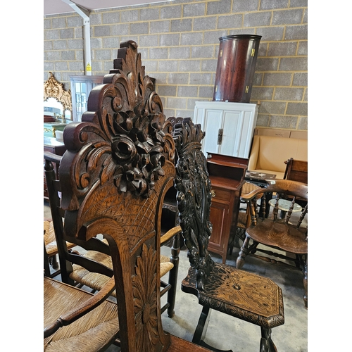 36 - Antique carved Sgabello chair