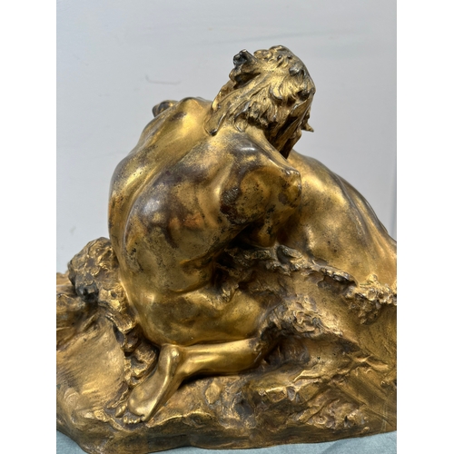 442 - Large very heavy bronze figure The Wrestlers. Signed Gustave Michel, Siot Decauville Paris foundry. ... 