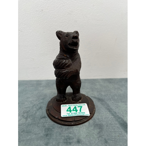 447 - Small black forest carved bear