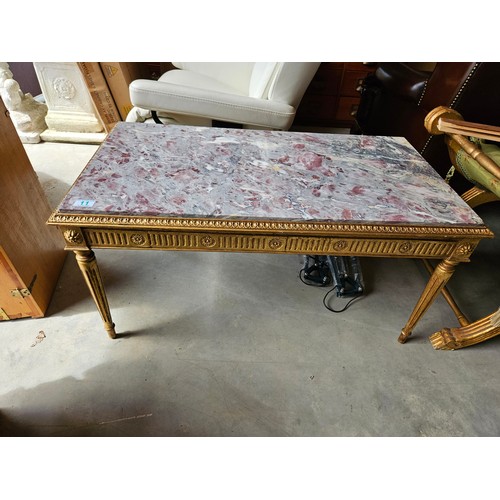 11 - Marble and gold gilt coffee table