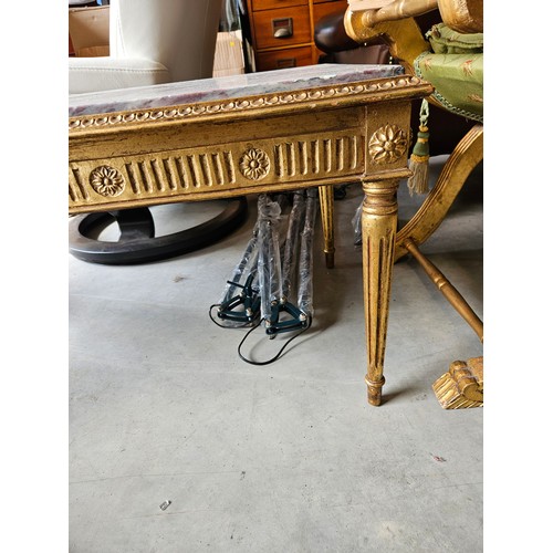 11 - Marble and gold gilt coffee table