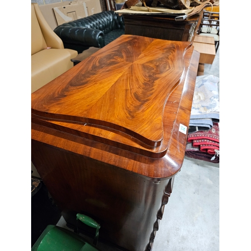 32 - Antique mahogany veneer Biedermeier chest of drawers