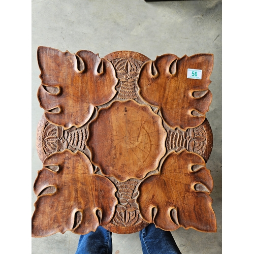 56 - Small folding carved table