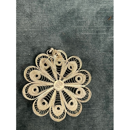 631 - Silver hallmarked filigree earrings