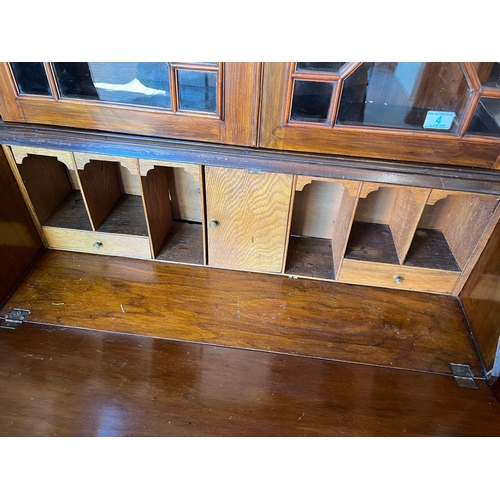 4 - Antique glazed mahogany bookcase