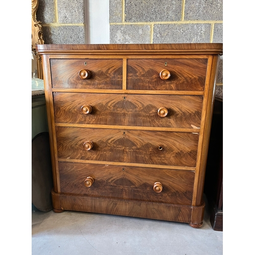 5 - Large antique mahogany chest of drawers