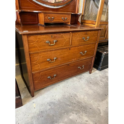 6 - Edwardian chest of drawers with dressing mirror