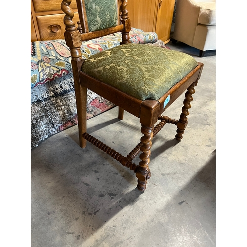 19 - Antique walnut barley twist chair