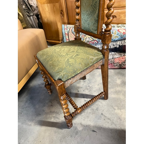 19 - Antique walnut barley twist chair