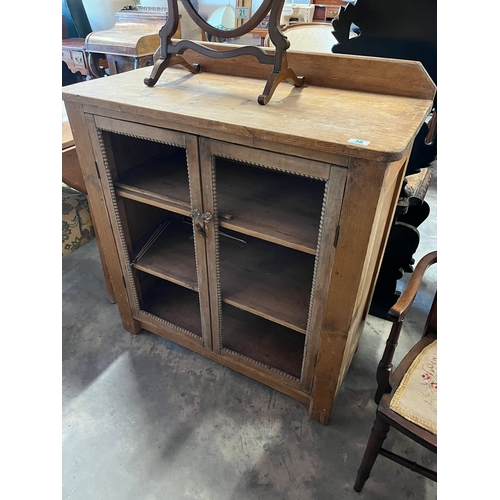 38 - Antique pine cupboard - needs new netting