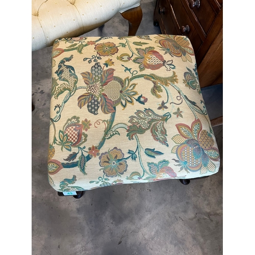 49 - 2 x Antique upholstered stools