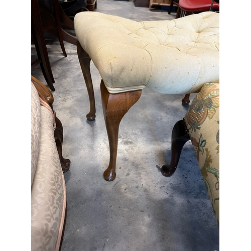 49 - 2 x Antique upholstered stools