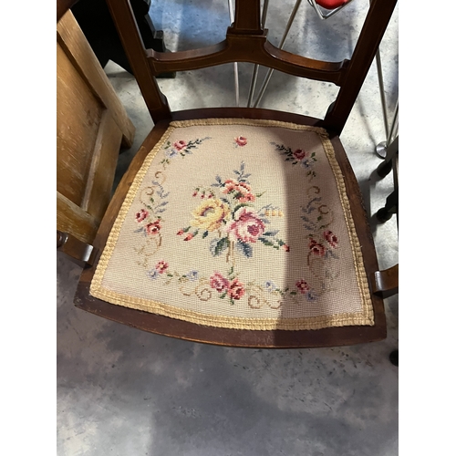 54 - Antique Edwardian inlaid chair