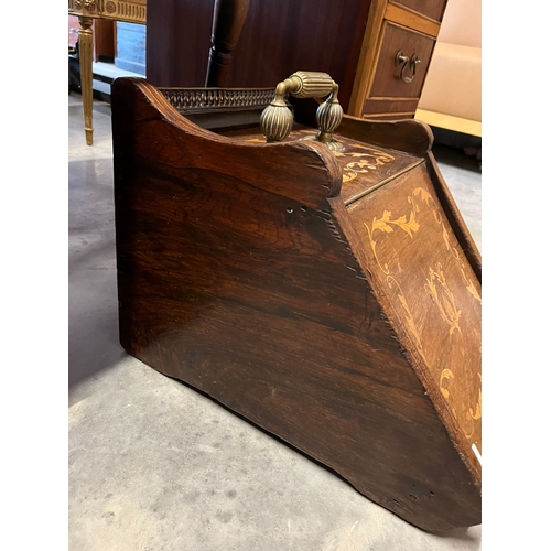 63 - Antique inlaid coal scuttle