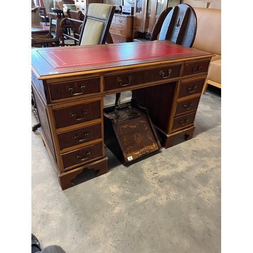 64 - Leather topped pedestal desk