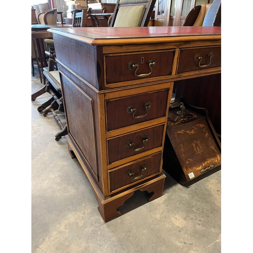 64 - Leather topped pedestal desk