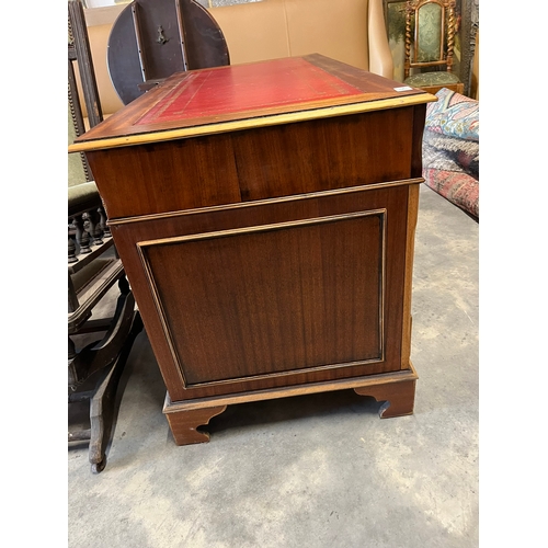 64 - Leather topped pedestal desk