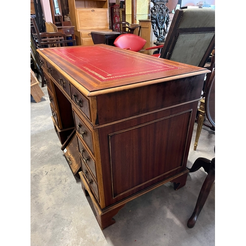 64 - Leather topped pedestal desk