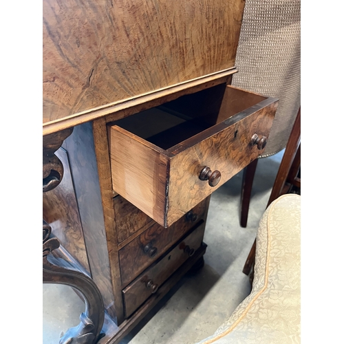 67 - Antique walnut davenport with sliding drawer and pop up top