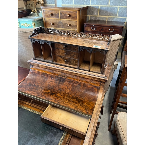 67 - Antique walnut davenport with sliding drawer and pop up top