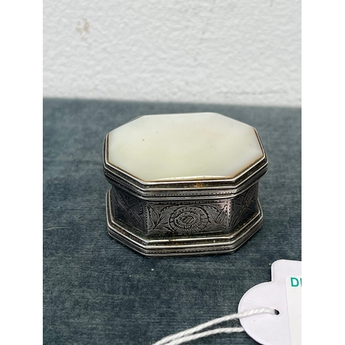 624 - Small silver hallmarked mother of pearl box